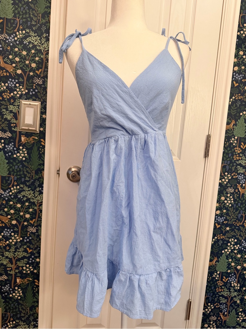 ROMWE Sky Blue Smocked Tube Top